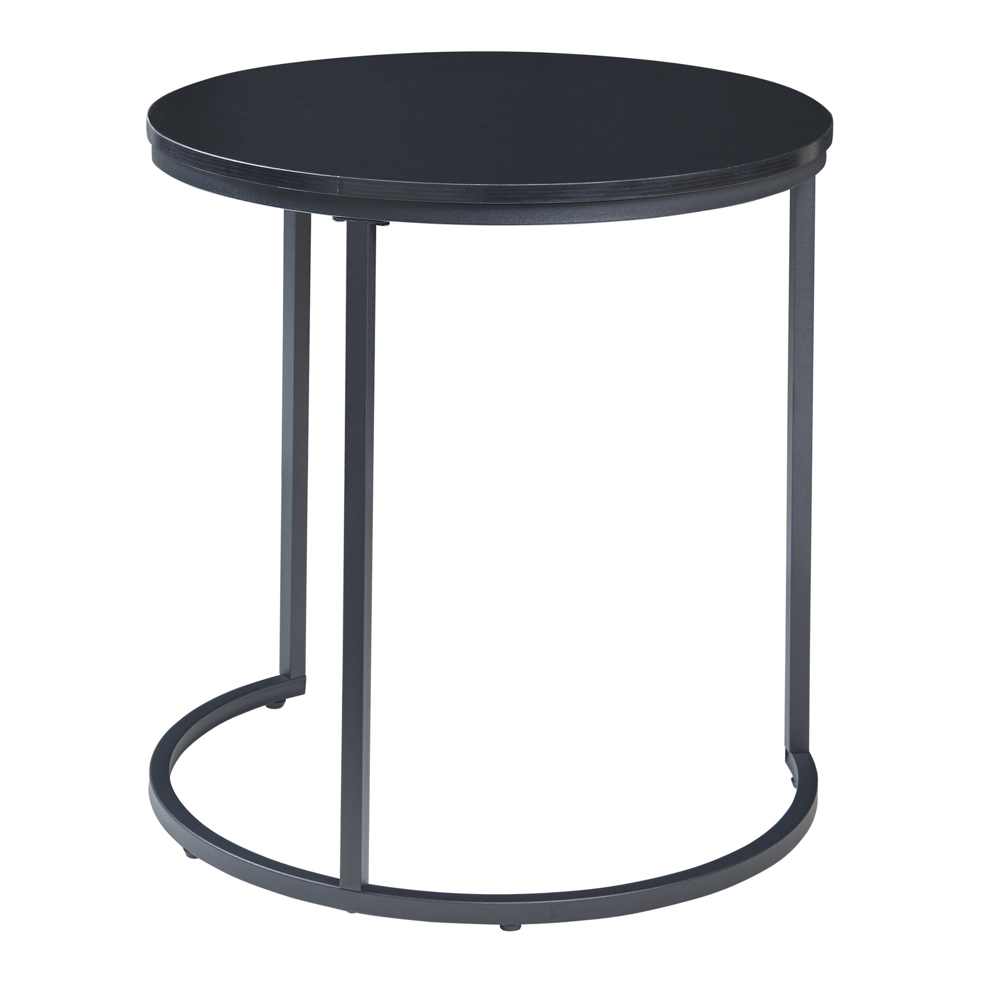 Set Ulricehamn di 3 Tavolini Rotondi Sovrapponibili - Nero [en.casa]