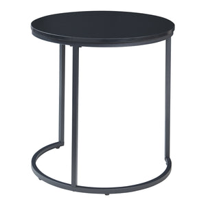 Set Ulricehamn di 3 Tavolini Rotondi Sovrapponibili - Nero [en.casa]