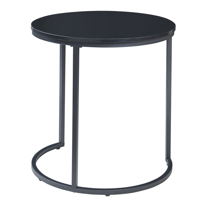 Set Ulricehamn di 3 Tavolini Rotondi Sovrapponibili - Nero [en.casa]