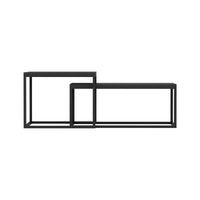 Set di 2 tavolini bassi impilabili rettangolari nero opaco 03_0008351