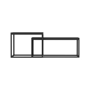 Set di 2 tavolini bassi impilabili rettangolari nero opaco 03_0008351