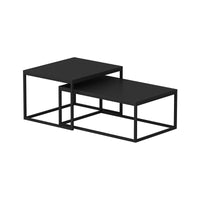 Set di 2 Tavolini Bassi 'Aabenraa' Tavolini Sovrapponibili - Nero, Opaco [en.casa]