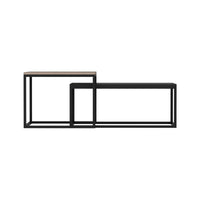 Set di 2 Tavolini Bassi 'Aabenraa' Tavolini Sovrapponibili - Rovere / Nero [en.casa]