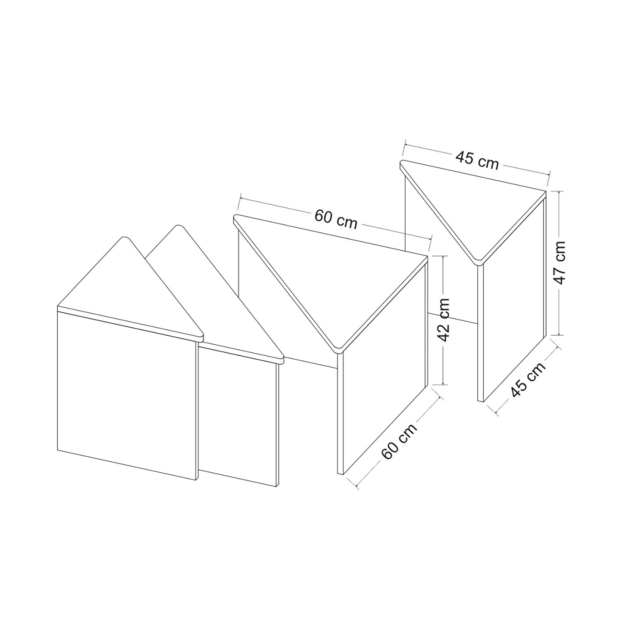 Tavolino Basso 4 in 1 'Frederikshavn' Tavolini Componibili Sovrapponibili Bicolore - Rovere / Nero [en.casa]