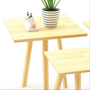 Set di 3 Tavolini Bassi da Salotto Masku Tavolini Sovrapponibili in Legno di Pino Naturale [en.casa]