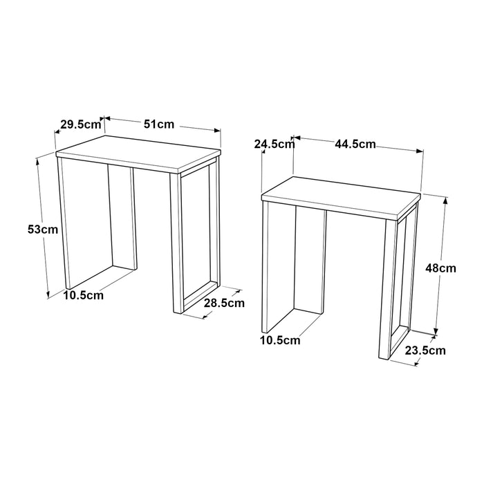 Set di 2 Tavolini Sovrapponibili Vesanto - Bianco [en.casa]