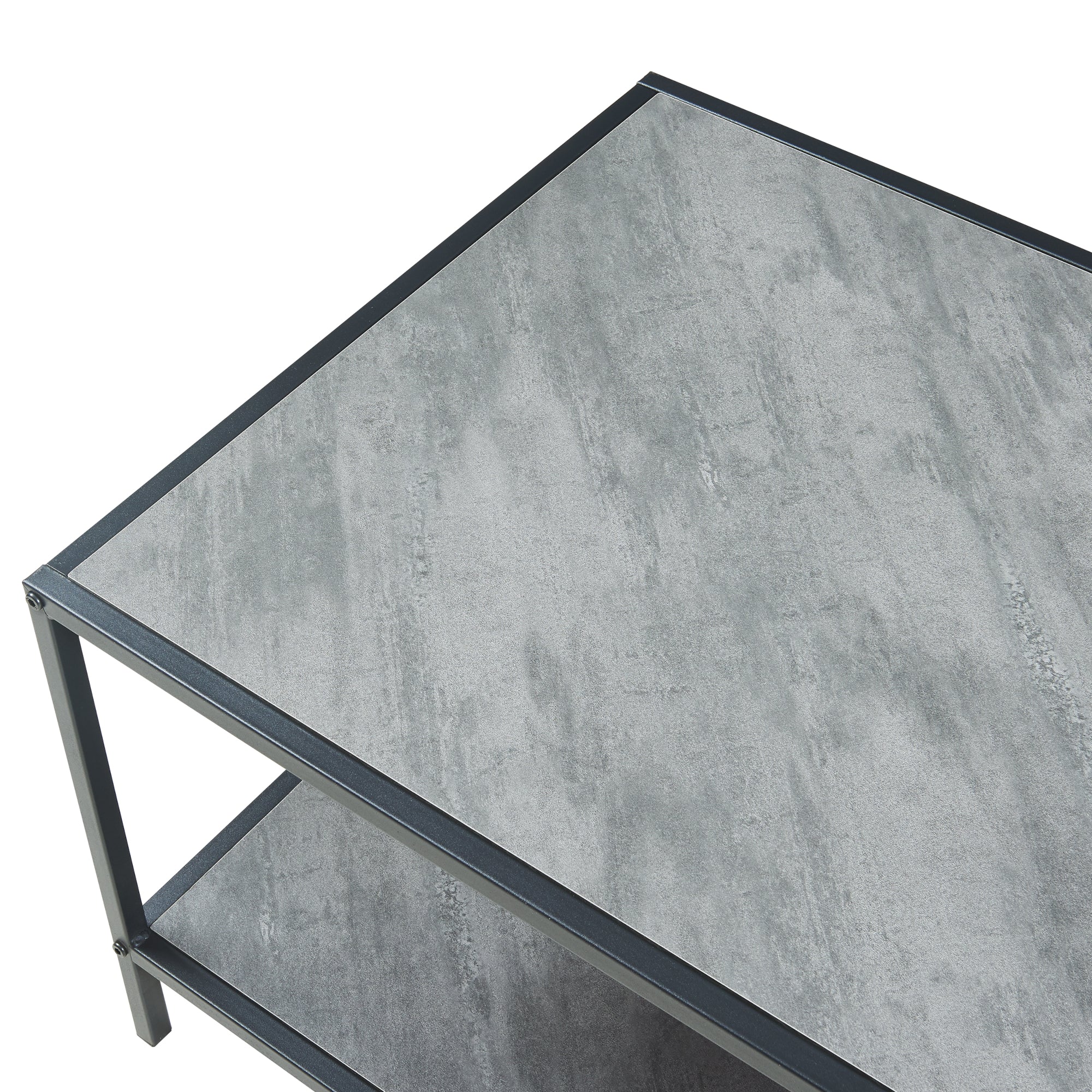 Tavolino Centrale da Salotto Pärghos 120x60x45 cm Nero / Effetto Cemento [en.casa]