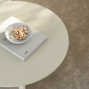 Set di 2 Tavolini Rotondi Verummetka con Basi Incrociate - color Avena Oatmeal [en.casa]