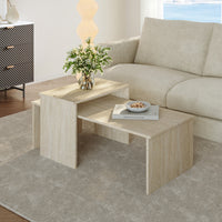 Set Sotapim di 2 Tavolini Rettangolari Componibili di Diverse Misure - Color Travertino [en.casa]