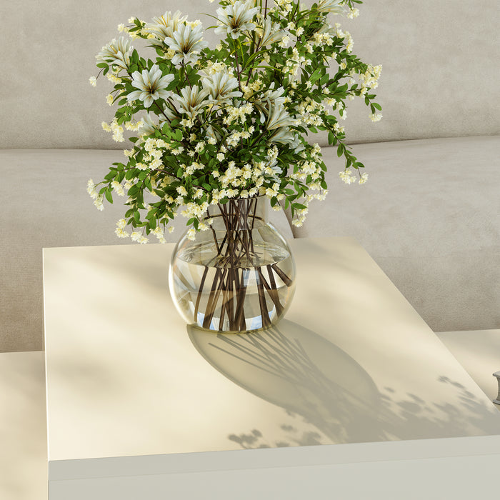 Set Sotapim di 2 Tavolini Rettangolari Componibili di Diverse Misure - Color Sabbia [en.casa]