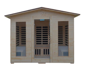 Sauna Infrarossi 4 posti, Tetto Tegole Canadesi, Cromoterapia 285x185cm H220cm Husba