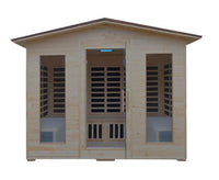 Sauna Infrarossi 4 posti, Tetto Tegole Canadesi, Cromoterapia 285x185cm H220cm Husba