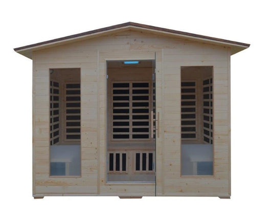 Sauna Infrarossi 4 posti, Tetto Tegole Canadesi, Cromoterapia 285x185cm H220cm Husba