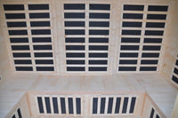 Sauna Infrarossi 4 posti, Tetto Tegole Canadesi, Cromoterapia 285x185cm H220cm Husba