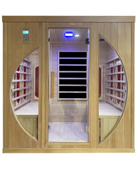 Sauna infrarossi cinque posti 180x120cm, cromoterapia, ozono, radio legno hemlock Sicorage Vittra