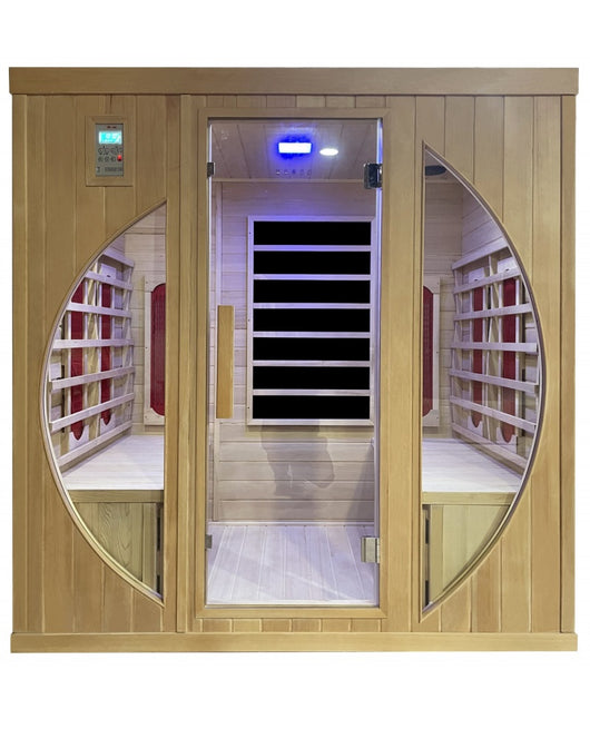 Sauna infrarossi cinque posti 180x120cm, cromoterapia, ozono, radio legno hemlock Sicorage Vittra