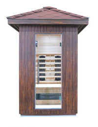 Sauna infrarossi da esterno con tegole canadesi, full optional 120x120x250cm Relpunt Nasha