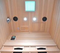 Sauna infrarossi da esterno con tegole canadesi, full optional 120x120x250cm Relpunt Nasha