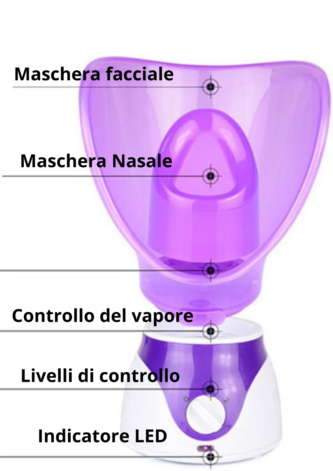 Sauna vaporizzatore facciale pulizia del viso punti neri impurità pelle 130 Watt