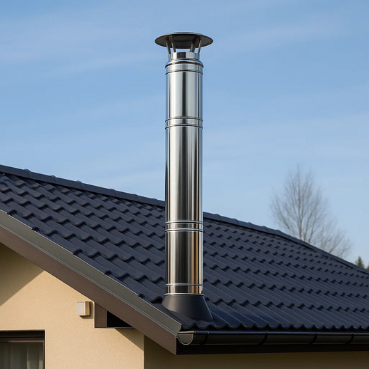 Elemento lineare doppia parete Ø 200/250 mm sp. 0,5 mm h. 1000 mm canna fumaria