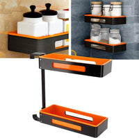 Scaffale organizer girevole a 180 con 2 mensole per cucina e bagno Salvaspazio