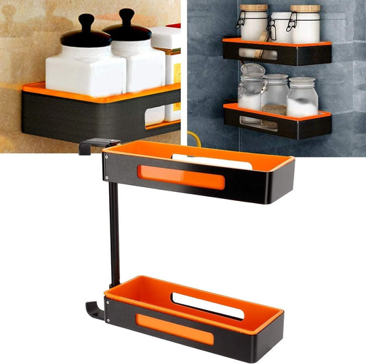 Scaffale organizer girevole a 180 con 2 mensole per cucina e bagno Salvaspazio
