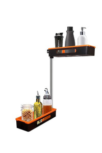 Scaffale organizer girevole a 180 con 2 mensole per cucina e bagno Salvaspazio