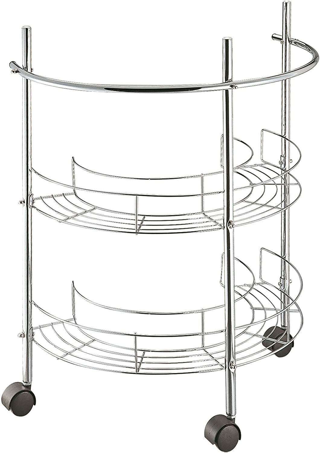 Scaffale sotto lavabo in acciaio 2 ripiani con ruote salvaspazio bagno Art.59965
