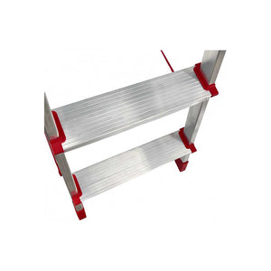 Scala In Alluminio 5 Gradini Con Base 6 Gradini Gs/Tuv En131 Portata Massima 150 Kg