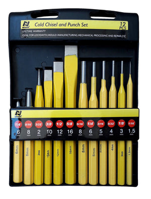 Scalpelli cacciachiodi bulini e cacciaspine per meccanico, set da 12 pezzi