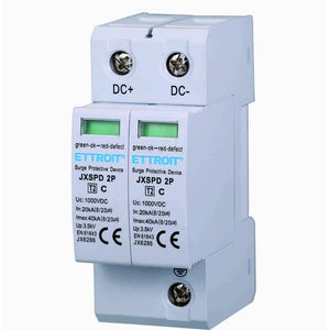 Scaricatore Di Sovratensione Fotovoltaico Tipo 2 T2 C 2P DC 1000V 3.5KV 20KA Occupa 2 Moduli DIN
