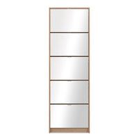 Scarpiera Koblenz con 5 ante a specchio colore quercia