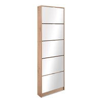 Scarpiera Koblenz con 5 ante a specchio colore quercia