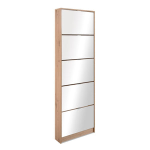 Scarpiera Koblenz con 5 ante a specchio colore quercia