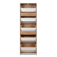 Scarpiera Koblenz con 5 ante a specchio colore quercia