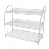 Scarpiera Porta Scarpe 3 Ripiani Piani In Metallo Bianco Mobile Salvaspazio67859