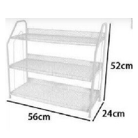 Scarpiera Porta Scarpe 3 Ripiani Piani In Metallo Bianco Mobile Salvaspazio67859