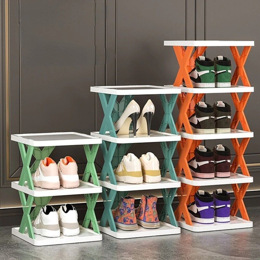 Scarpiera Salvaspazio portaoggetti modulare salvaspazio 4 ripiani 50 x 26 x 24cm