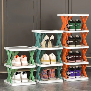 Scarpiera Salvaspazio portaoggetti modulare salvaspazio 4 ripiani 50 x 26 x 24cm