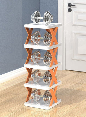 Scarpiera Salvaspazio portaoggetti modulare salvaspazio 4 ripiani 50 x 26 x 24cm