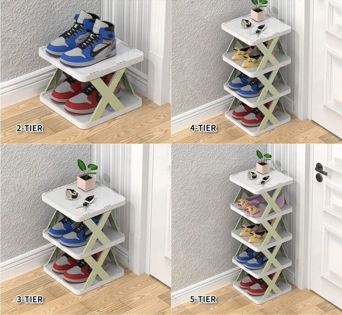 Scarpiera Salvaspazio portaoggetti modulare salvaspazio 4 ripiani 50 x 26 x 24cm