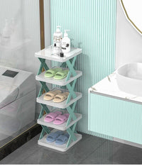 Scarpiera Salvaspazio portaoggetti modulare salvaspazio 6 ripiani 81 x 26 x 24cm