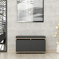 Scarpiera con pouff Dragoshoe noce e nero