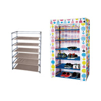 Scarpiera in Tessuto con Cerniera Armadio Portascarpe 6 Ripiani 60X30X108cm Frontale Trasparente