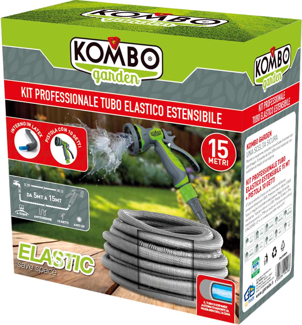 KIT TUBO ELASTICO PROFESSIONALE ESTENSIBILE 15 Mt