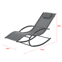 Lettino Prendisole a Dondolo Tarent'con Poggiatesta Rimovibile - Grigio Scuro [en.casa]