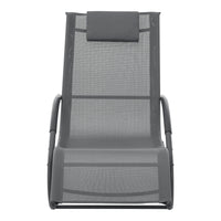 Lettino Prendisole a Dondolo Tarent'con Poggiatesta Rimovibile - Grigio Scuro [en.casa]