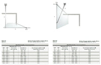 Parete Walk In H200 Anticalcare 8mm Trasparente Profili Oro - 70 cm