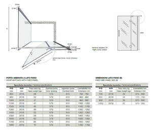 Box Doccia Battente Anticalcare 8mm Infinity - 89x158