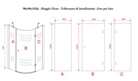 Box Doccia Semicircolare H195cm Anta Battente Cristallo 8mm - 80x80